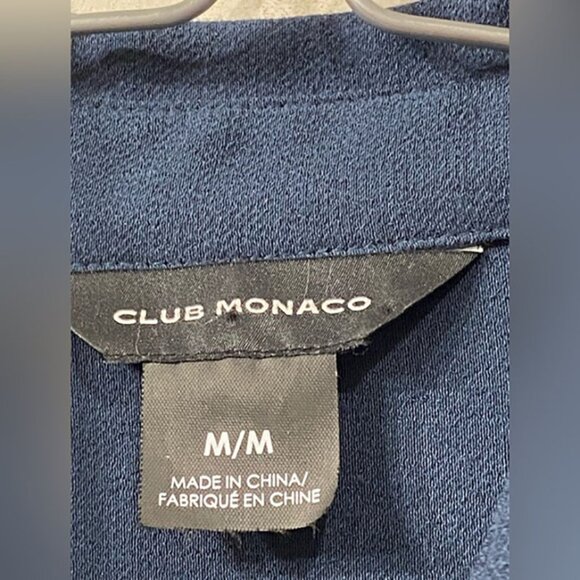 Club Monaco Short Sleeve Front Fully Buttoned Collar Blouse Top Ruffles M - Picture 6 of 10